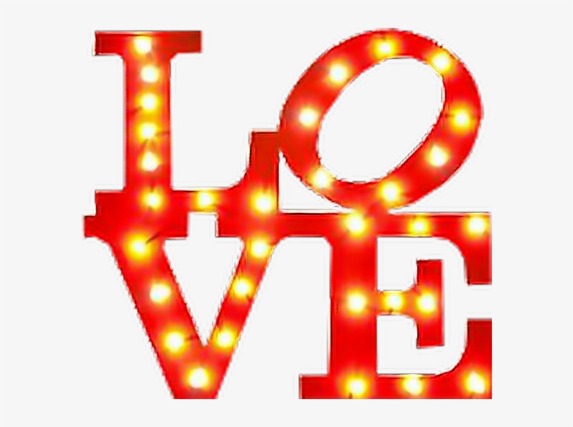 Red Love Lights Sign Marquee Textstickers Word Vintage, transparent png #5524430