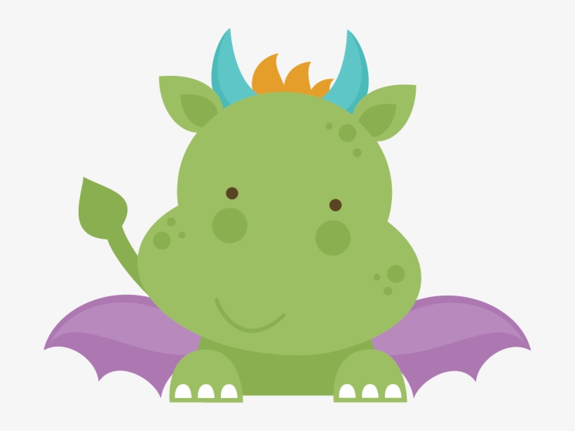 Black And White Stock Dragon Cut File For Scrapbooking - Clip Art Cute Dragon, transparent png #5524857