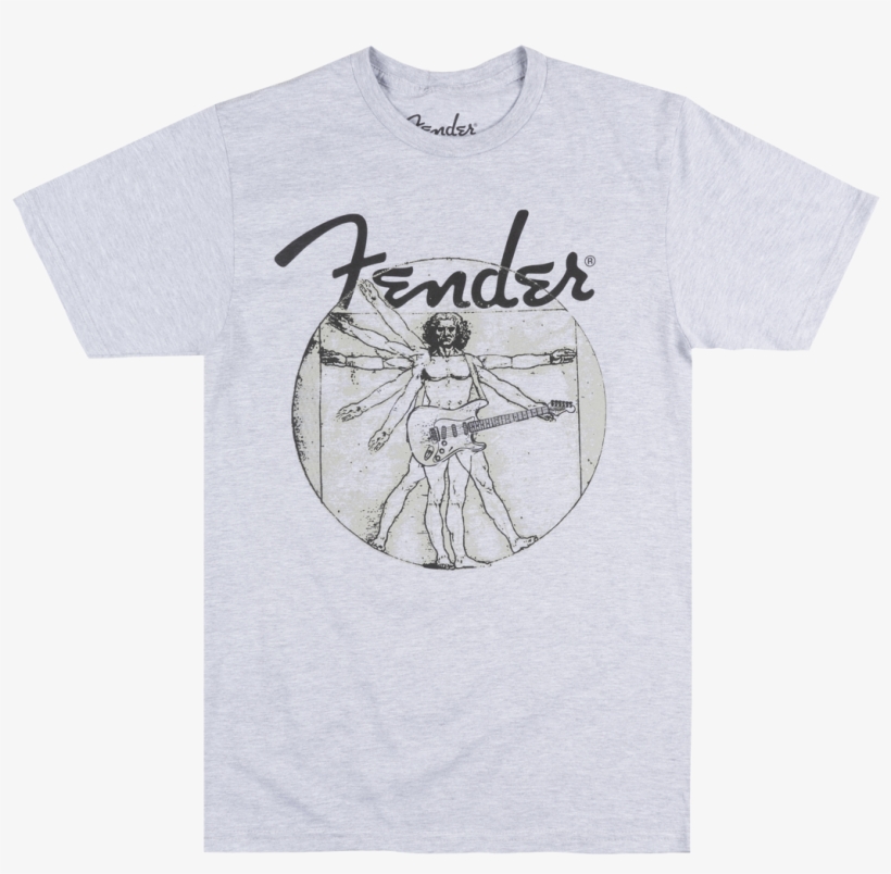 Fender Electric Guitars Vitruvian Man T-shirt Music, transparent png #5525432