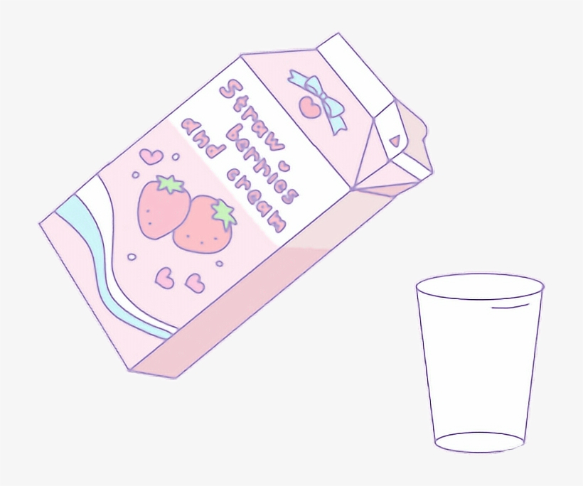 Strawberry Strawberrymilk Aesthetic Pastel Freetoedit - Transparent Strawberry Milk Aesthetic, transparent png #5526021