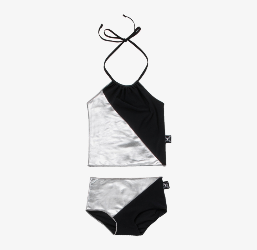 Nununu ½ & 1/2 Collar Bikini - Toddlers Nununu Black Half & Half Collar Bikini, transparent png #5526136