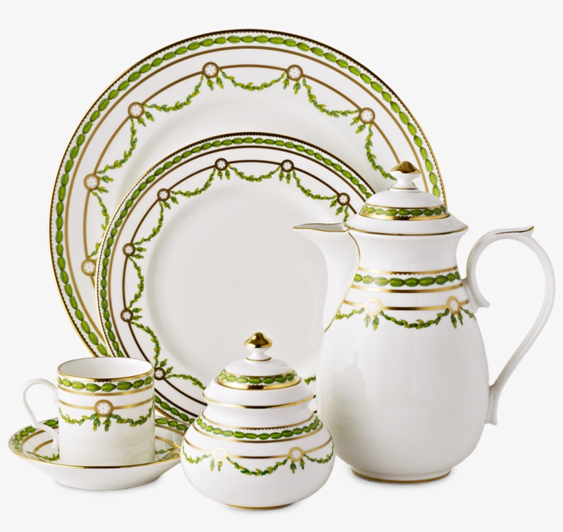 Thomas Goode Green Garland Tableware - Green Garland China By Thomas Goode, transparent png #5527699