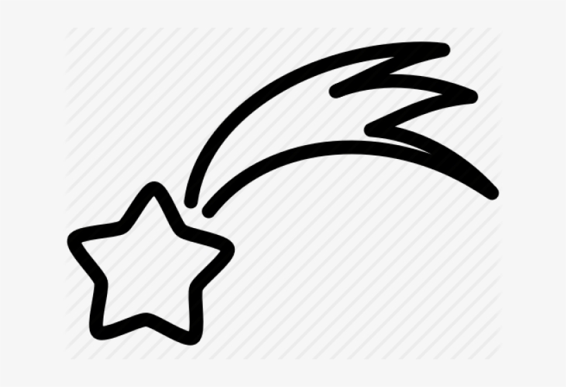 Shooting Star Icon - Black Shooting Star Transparent Background, transparent png #5528796
