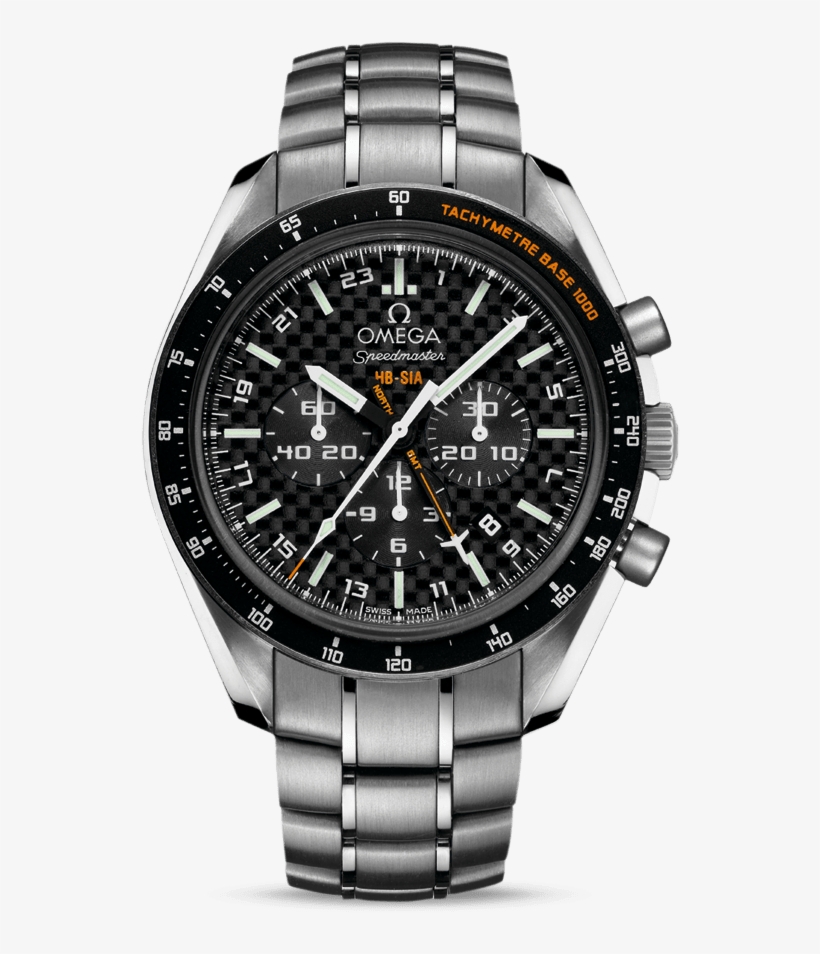 Front View Of The Omega Speedmaster Hb Sia Gmt Chronograph - Omega Speedmaster Hb Sia, transparent png #5529308