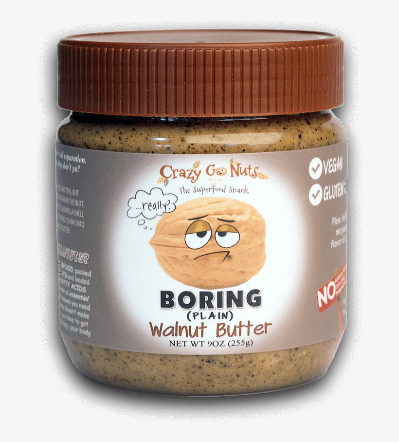 Ounce For Ounce, Walnuts Contain More Omega-3 Fatty - Crazy Go Nuts Walnut Butter Gluten Free Vegan, transparent png #5529708
