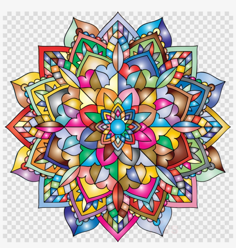 Mandala Png Color Clipart Coloring Mandalas 1 Coloring - Mandala Full Color Png, transparent png #5531272