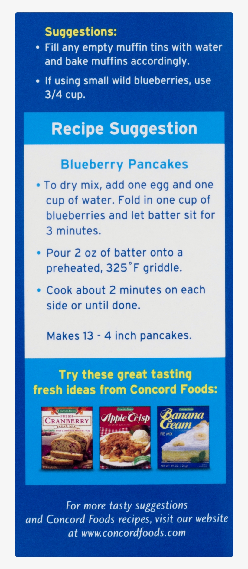 Concord Blueberry Muffin Mix - 15oz Boxes (2 Boxes), transparent png #5531509