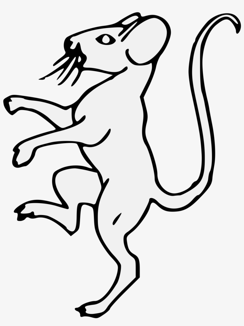Mouse Rampant - Line Art, transparent png #5531583