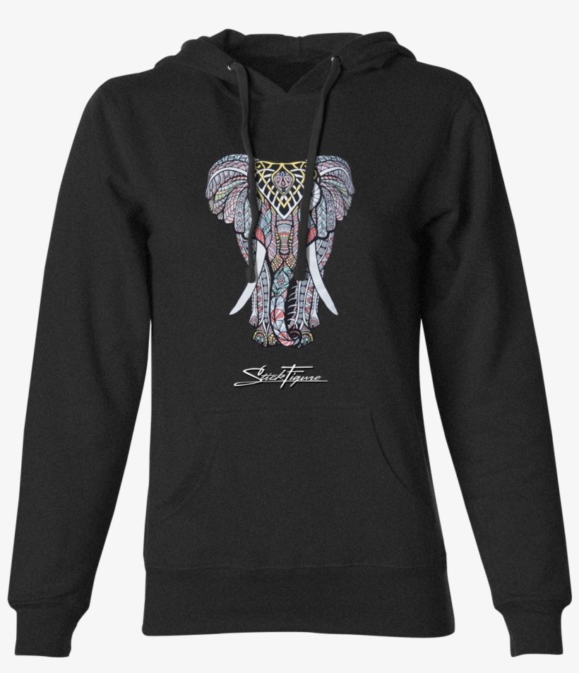Women's Tribal Elephant Pullover Hoodie - Sweatshirt, transparent png #5531819