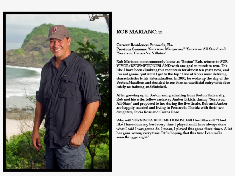 Rob - Boston Rob Redemption Island, transparent png #5532240