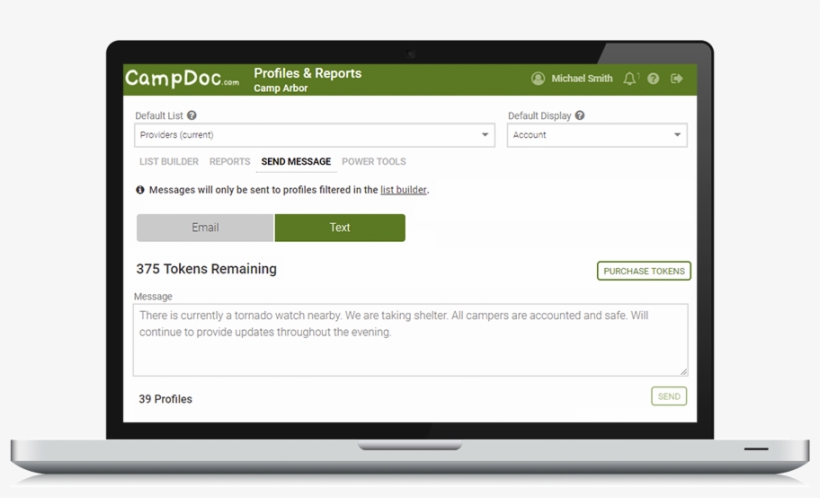 Camp Laptop Text Message Alerts Admin 2018 04 18t18 - Blank Electronic Medication Administration Record, transparent png #5532505