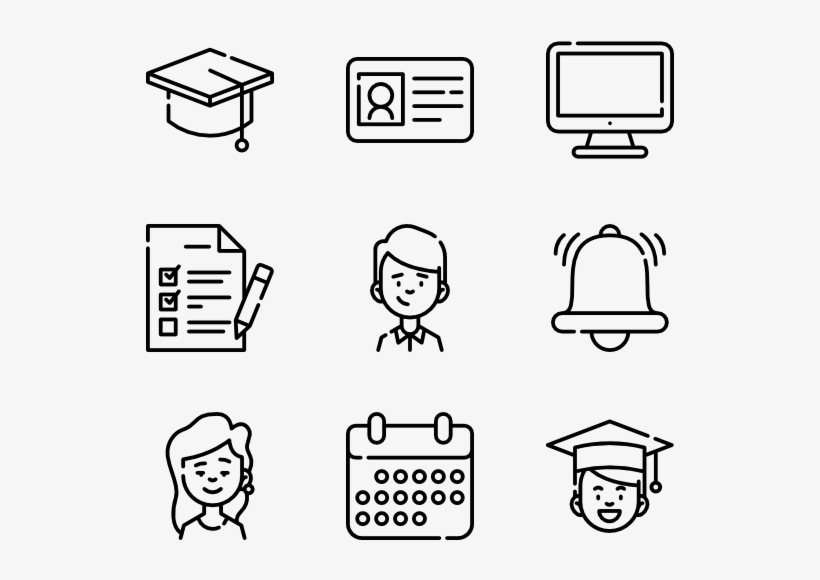 University - Cute Black And White Png, transparent png #5532612