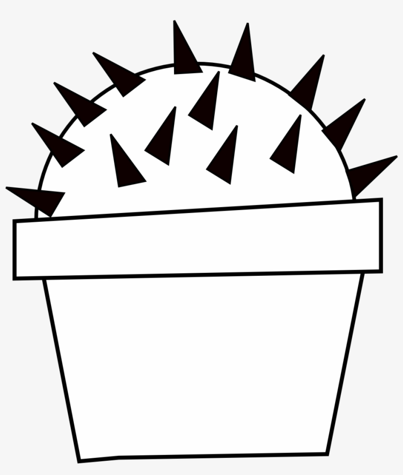 Massimo Kaktus Black White Clipartist - Drawing, transparent png #5532829