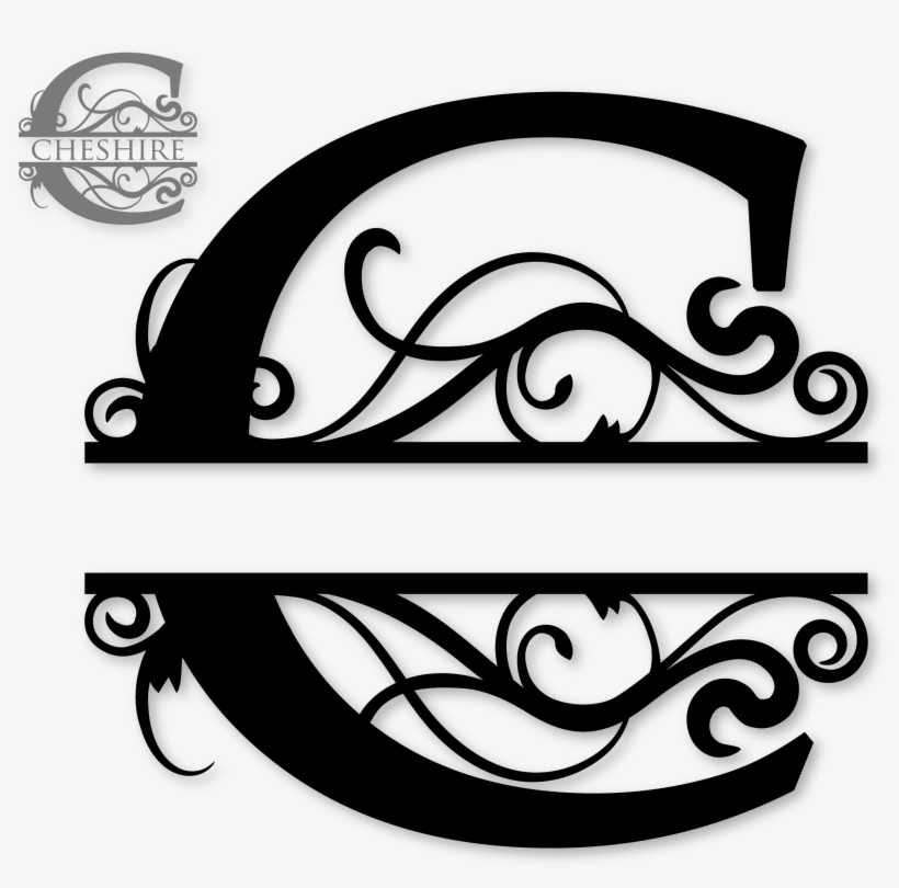 Initial Clip Art Letter C Transprent Png Split C Monogram Svg Free Transparent Png Download Pngkey