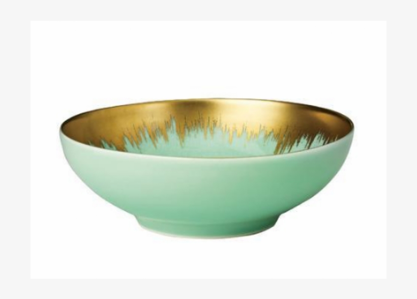 Aura Sea Glass And Gold Brushstroke Cereal Bowl - Kim Seybert Inc. Aura Sea Glass Cereal Bowl 6.75 In, transparent png #5534867