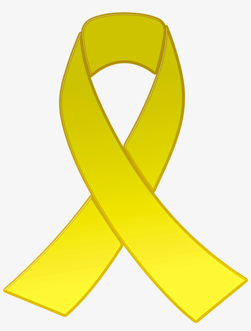 Yellow Awareness Ribbon Png Clipart, transparent png #5536197