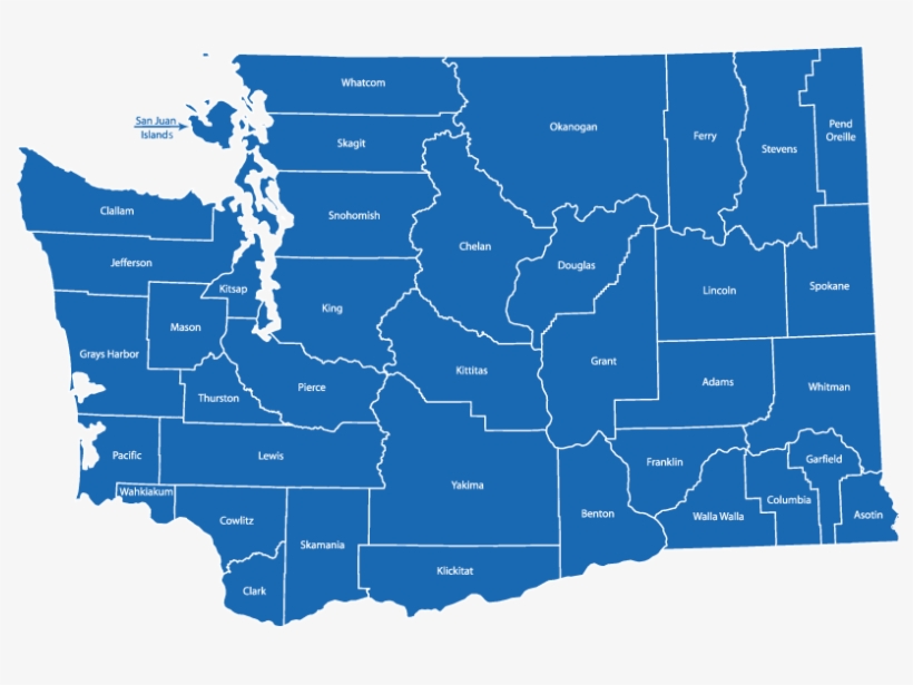 Filter By - - Map Of Washington State, transparent png #5538232