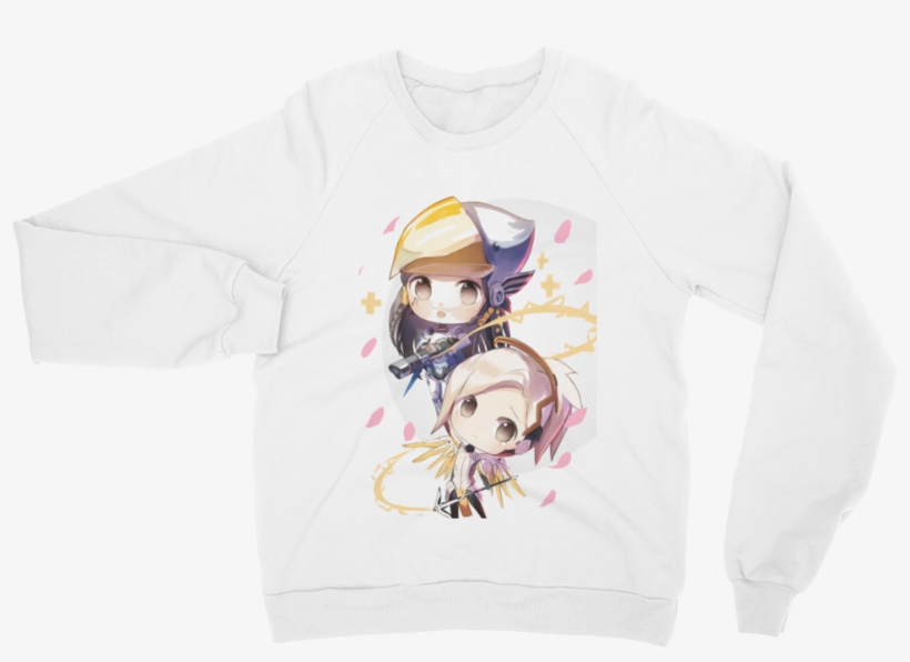 Chibi Mercy And Pharah - Crew Neck, transparent png #5540044