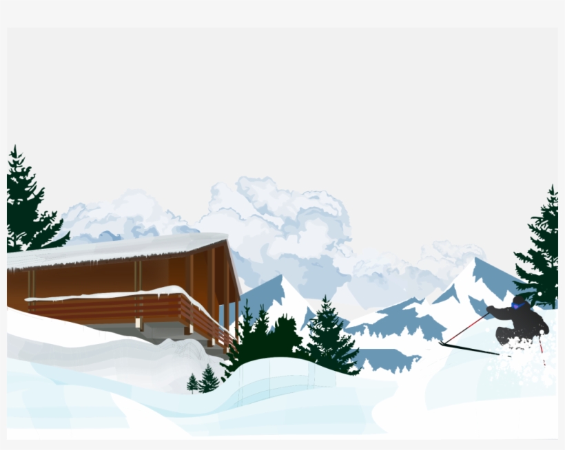 Skiing Cold House Vector Pack Powerpoint Background - Skiing Background Vector, transparent png #5540344