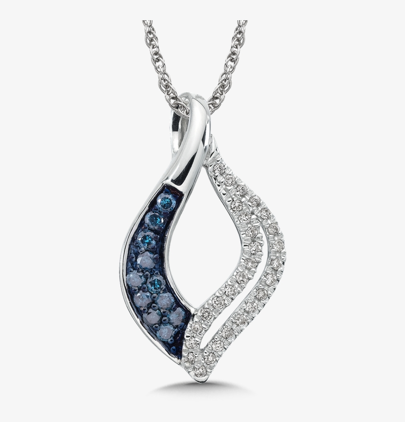 Sdc Creations Pave Set Blue And White Diamond Open - Pendant, transparent png #5541601