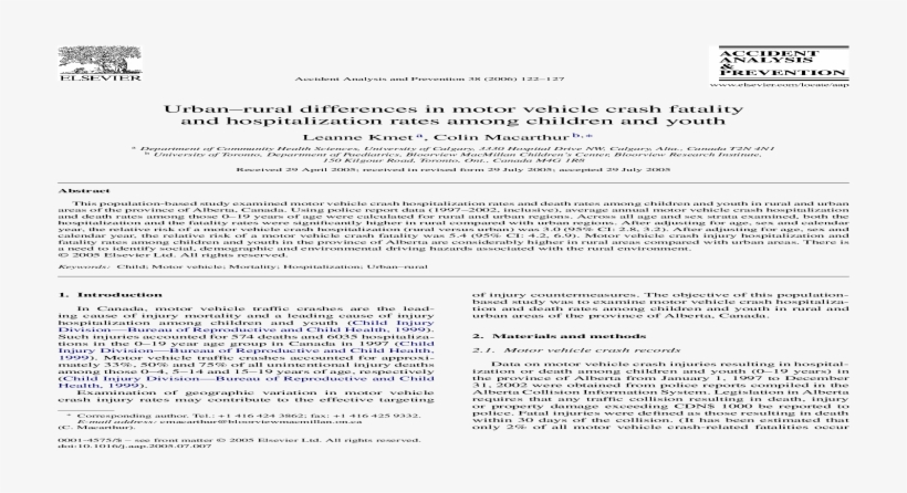 Urbanrural Differences In Motor Vehicle Crash Fatality, transparent png #5541651