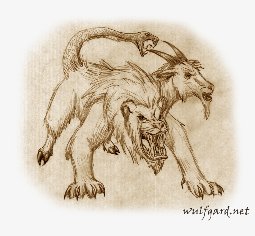 Clipart Black And White Download Chimera Drawing Bellerophon - Chimera Sketches, transparent png #5542178
