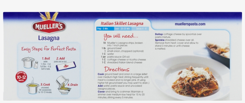 American Italian Pasta Muellers Lasagna, 16 Oz - Pasta, transparent png #5543249