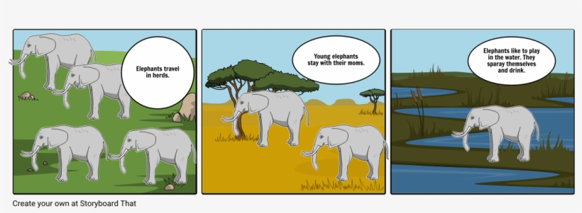 Elephants - Cartoon, transparent png #5545142