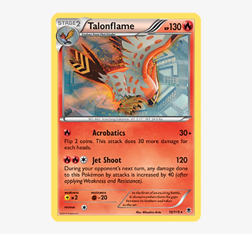 Talonflame 10/119 - Pokemon X & Y Phantom Forces Rare Talonflame #10, transparent png #5545650