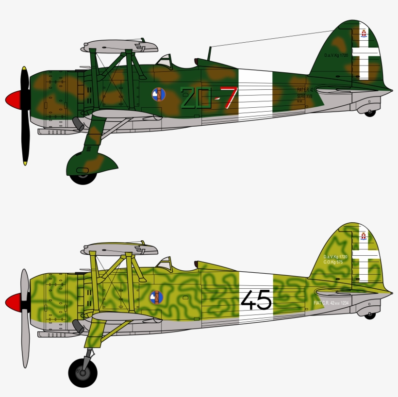 File - Fiat C - R - 42 Falco Profiles - Fiat Cr.42, transparent png #5547497