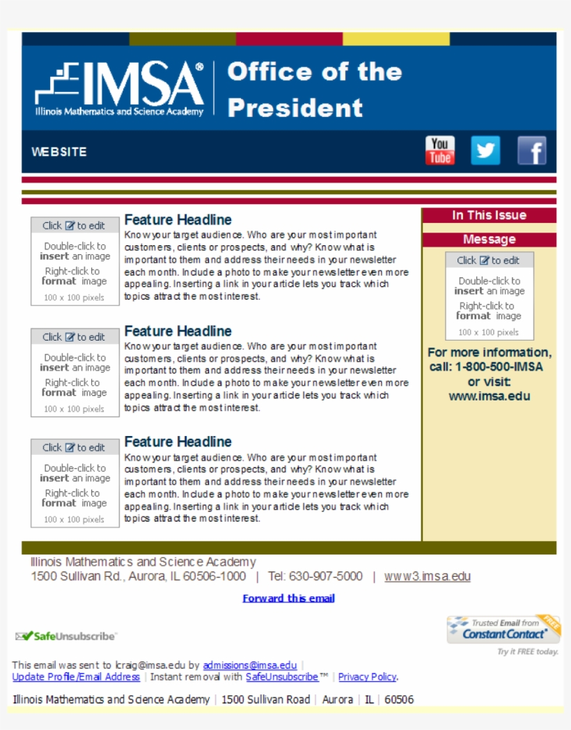 Imsa Branded 2-column - Illinois Mathematics And Science Academy, transparent png #5551913