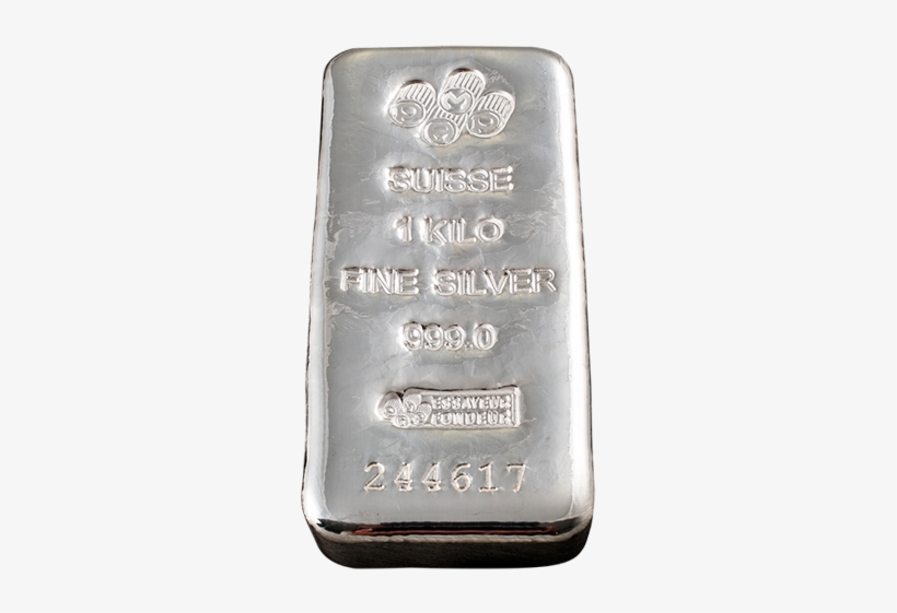 1kg Pamp Silver Cast Bar - Silver, transparent png #5553026