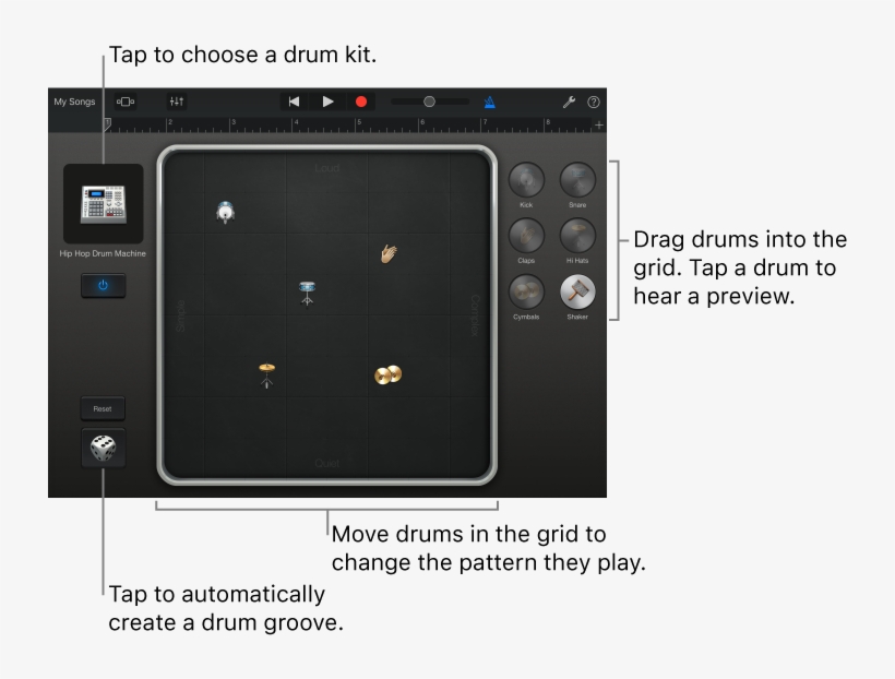 Smart Drums Touch Instrument - Musical Instrument, transparent png #5553396