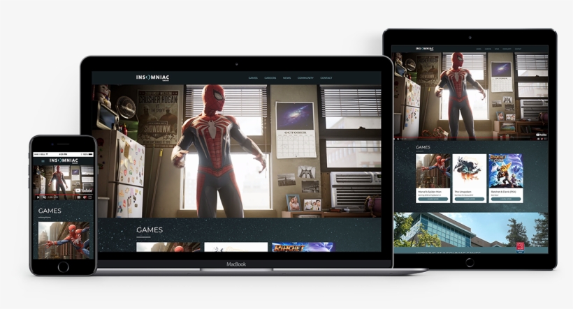 Insomniac Games Responsive Showcase - Responsive Web Design, transparent png #5553489