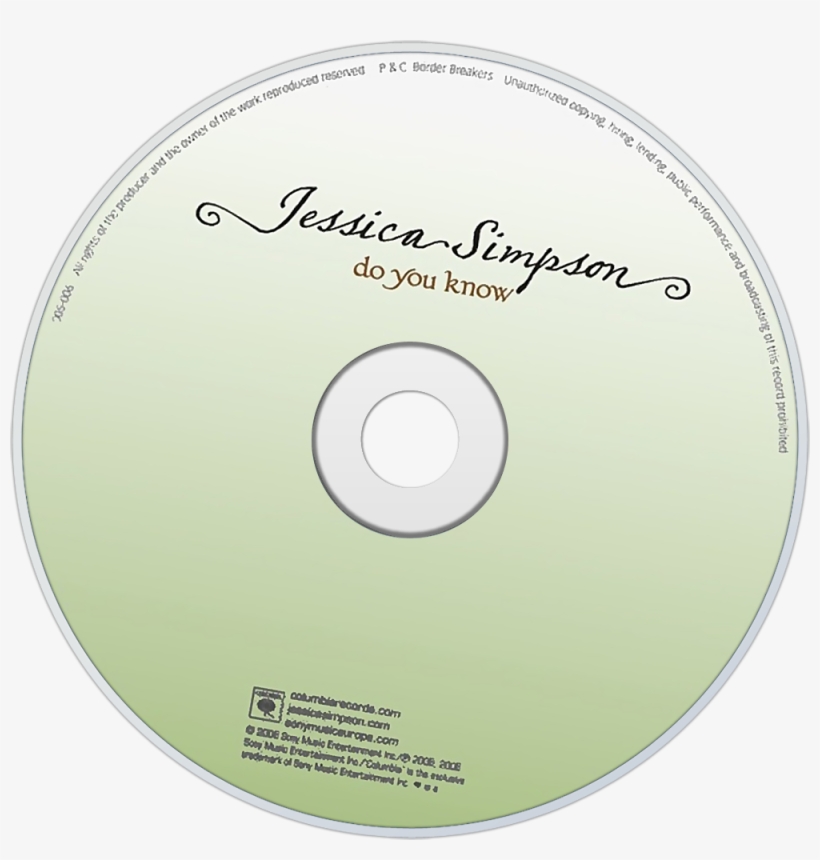 Jessica Simpson Do You Know Cd Disc Image - Corazon Feliz, transparent png #5553932