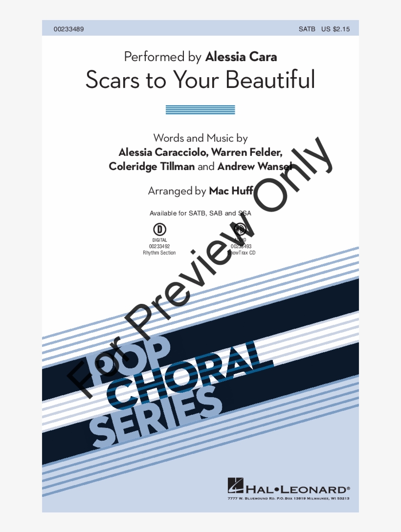 Scars To Your Beautiful Thumbnail Scars To Your Beautiful - Boosey And Hawkes Blessed By Light, transparent png #5554333