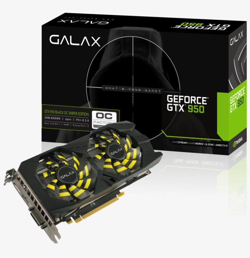 Galax 95nph8dsh4ds Geforce Gtx 950 Black Oc Sniper - Galax Gtx 1080 Sniper, transparent png #5554766