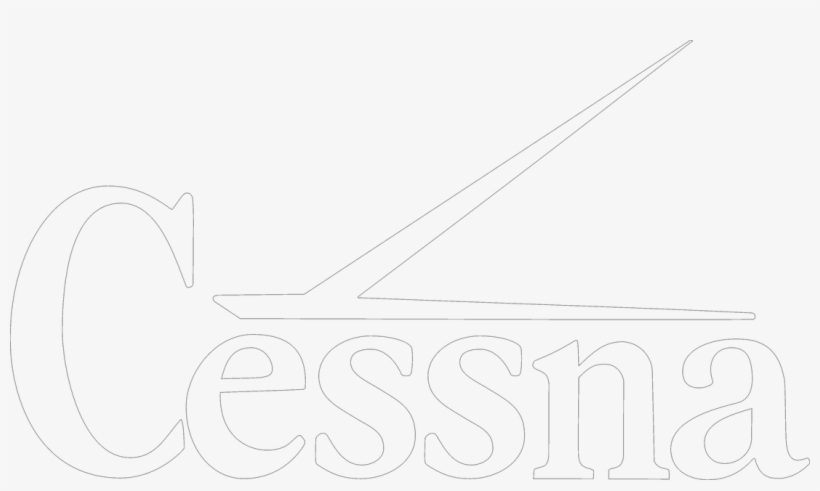 Cessna Logo With Wing, Black Outline On Transparent - Line Art, transparent png #5554829