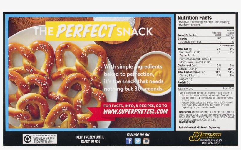 Superpretzel Fully Baked Soft Pretzels 36 Ct. Box, transparent png #5554890