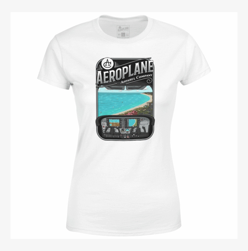 Cessna Over St Pete Beach Aeroplane Apparel Ladies - Shirt, transparent png #5555401