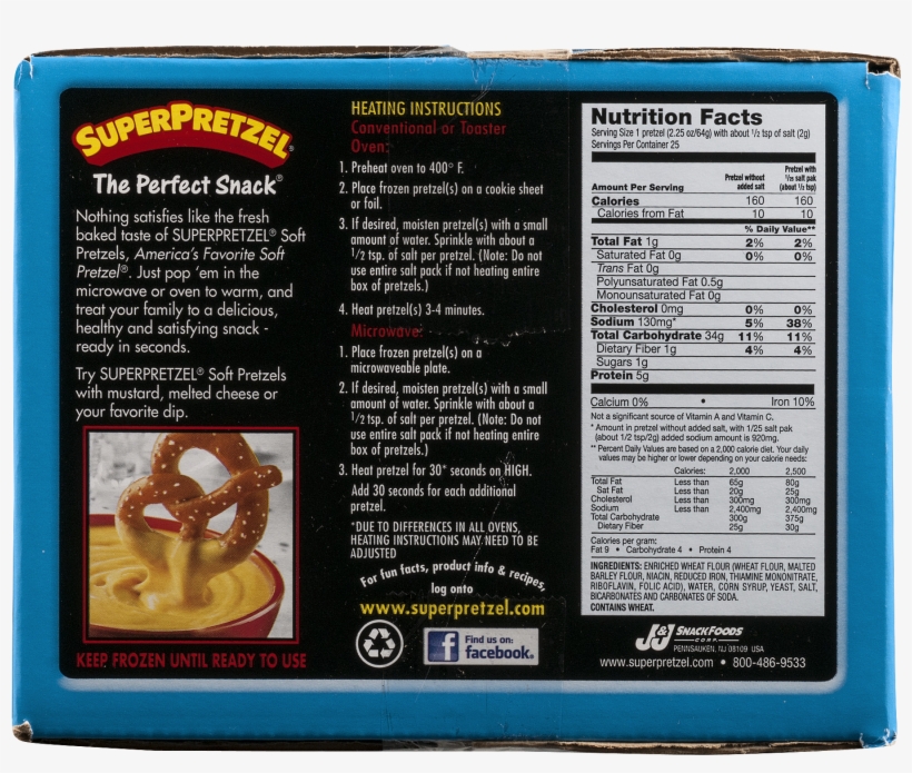 Superpretzel Original Fully Baked Soft Pretzels - Superpretzel Soft Pretzels, Baked, Cinnamon Sugar &, transparent png #5555463