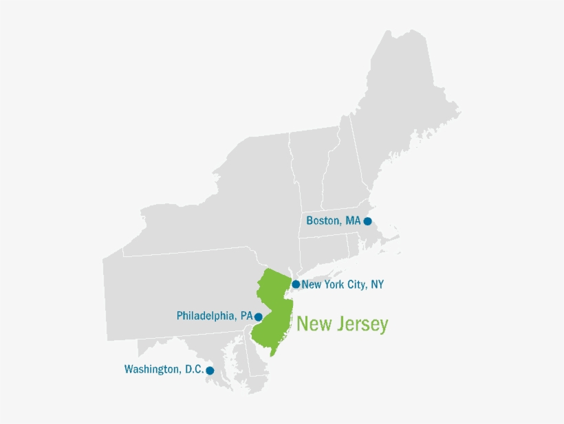 New Jersey Perfectly Located - Map, transparent png #5559546