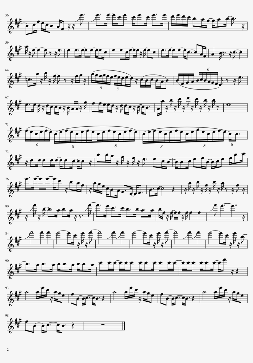 Samba Pa Ti Saxophone Ténor Sheet Music 2 Of 2 Pages - Document, transparent png #5561947