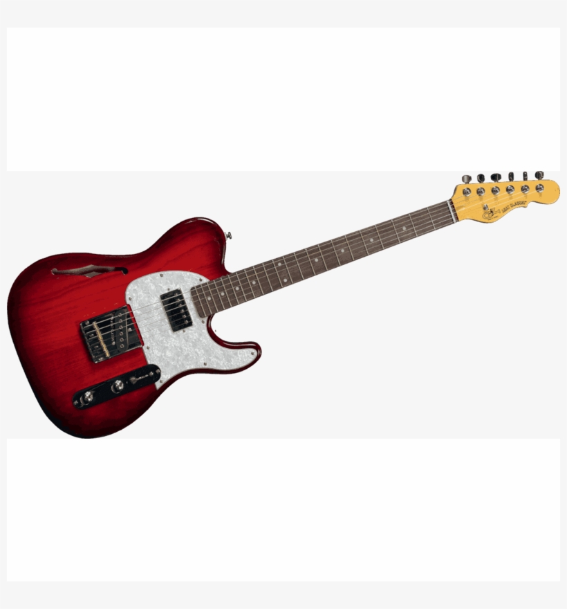 G&l Tribute Asat Classic Bluesboy Semi-hollow Redburst - Electric Guitar, transparent png #5562522