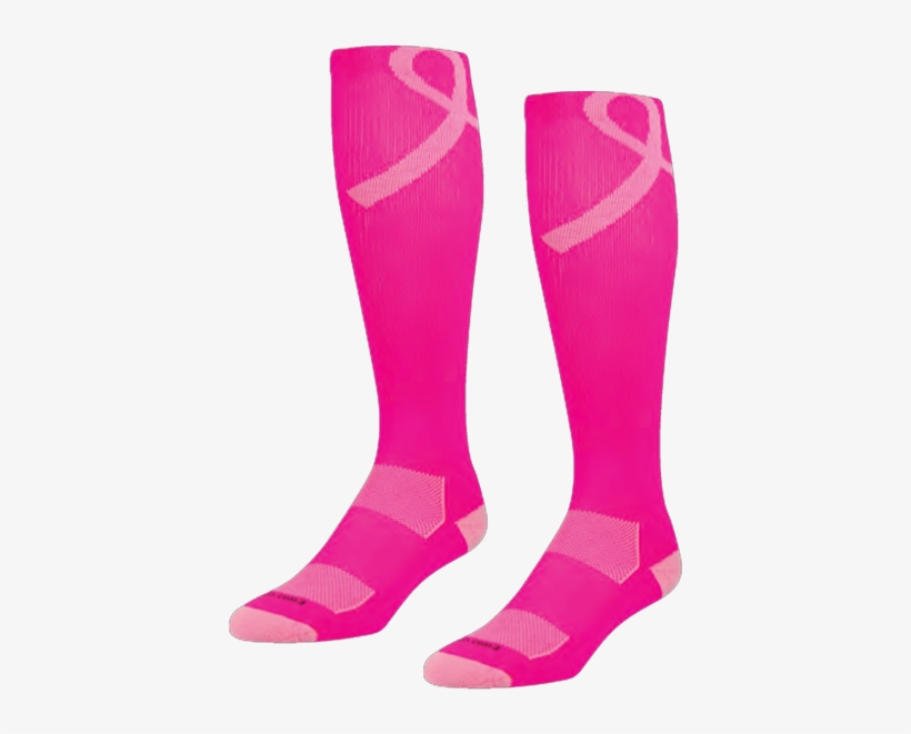 Lacrosse Grunge Crew Cover Calf Breast Cancer Awareness - Sock, transparent png #5563412