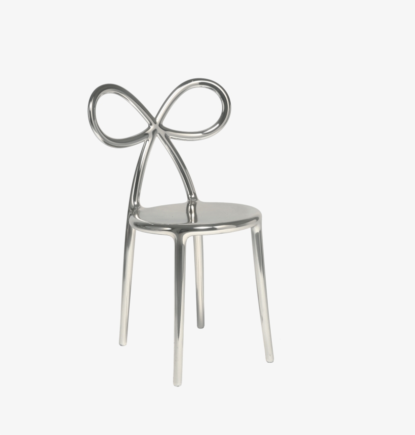 09 Qeeboo Ribbon Chair Metal Finish By Nika - Krzesła Do Kuchni Srebrne, transparent png #5568549