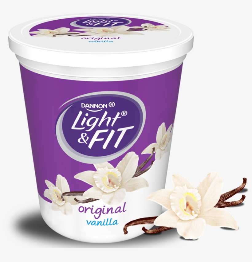 Vanilla Nonfat Yogurt - Dannon Light And Fit Vanilla, transparent png #5570564