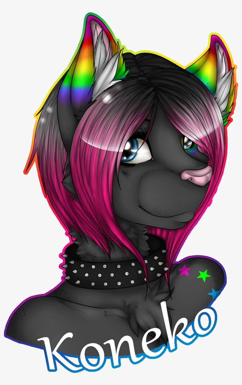 Koneko Bust Badge - Cartoon, transparent png #5571095