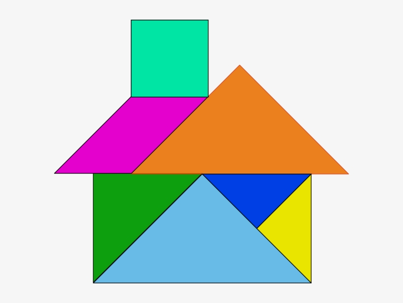 Thinking About Basic Shapes - Tangram House, transparent png #5571298