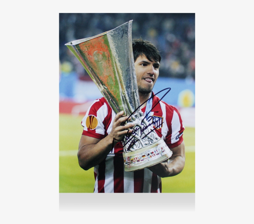 Sergio Aguero Signed Atletico Madrid Photo - Sergio Aguero Europa League, transparent png #5572991